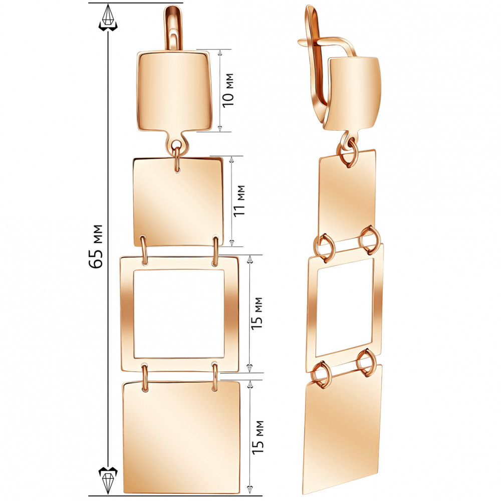 Золотые серьги. Артикул 400032  - Фото 2
