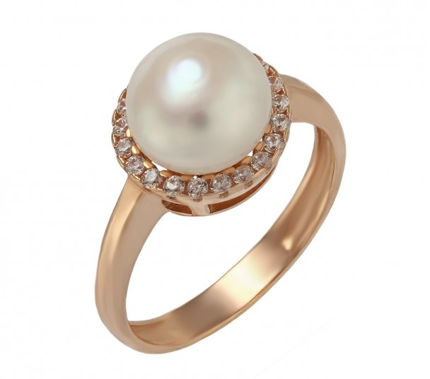 Золотое кольцо с жемчугом и бриллиантами - Фото  29