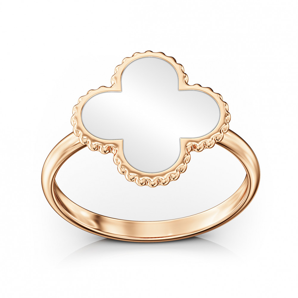 Золота каблучка з емаллю. Артикул 300423Е  розмір 16.5 - Фото 4