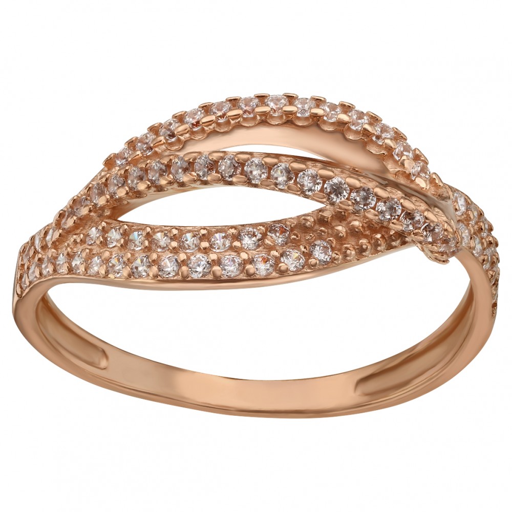 Золотое кольцо с фианитами. Артикул 380506  размер 19 - Фото 2