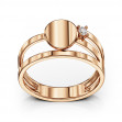 Gold ring with cubic zirkonia. Article 380484  size 17 - Photo 2