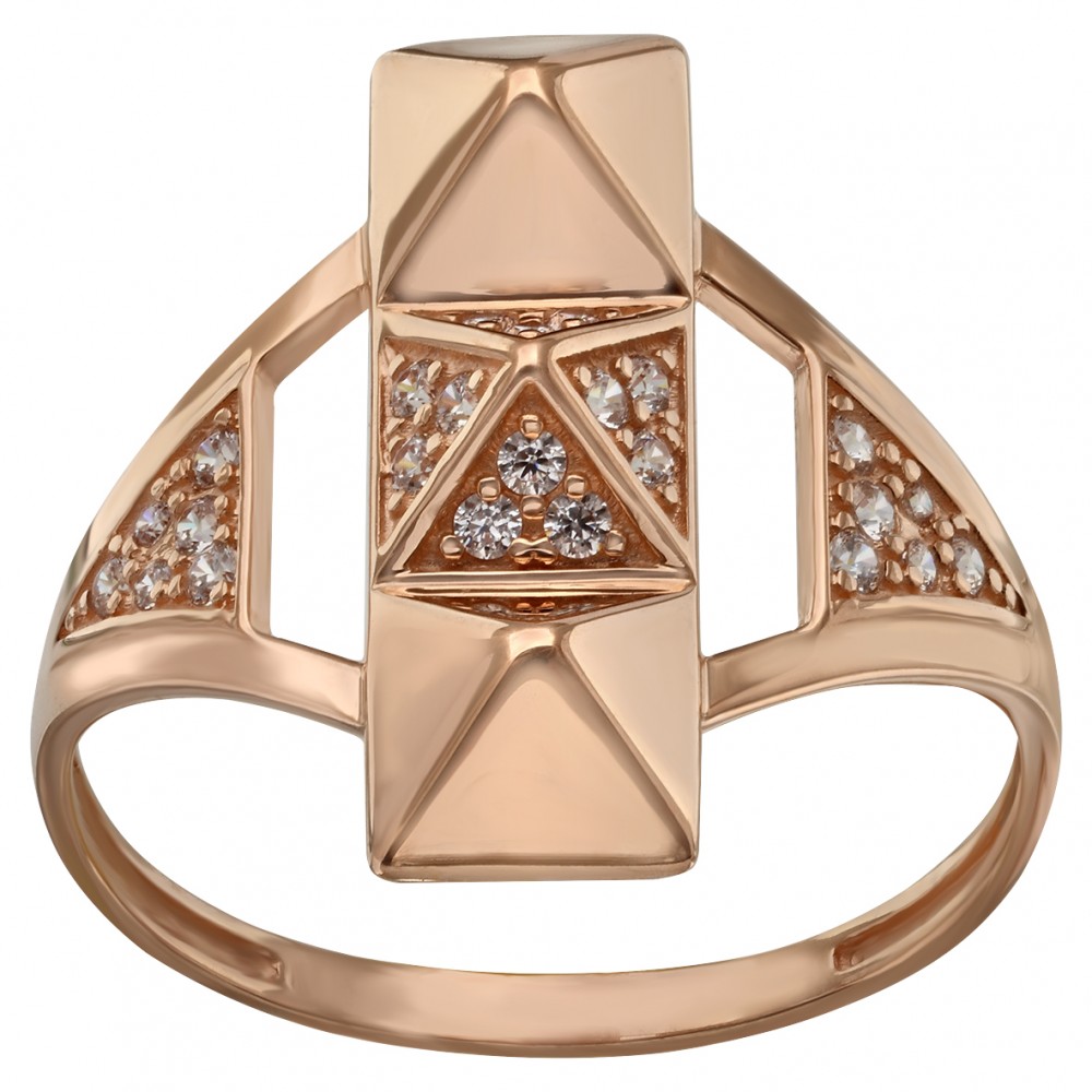Золотое кольцо с фианитами. Артикул 380516  размер 18.5 - Фото 2