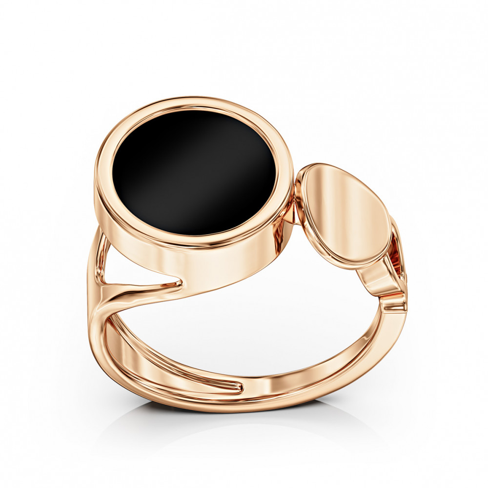 Золота каблучка з агатом / перламутром / бірюзою. Артикул 369617  розмір 19 - Фото 2