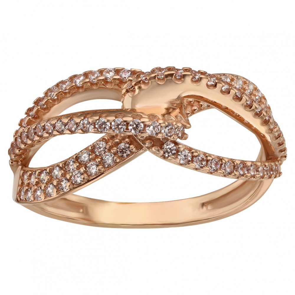 Золотое кольцо с фианитами. Артикул 380482  размер 17 - Фото 2