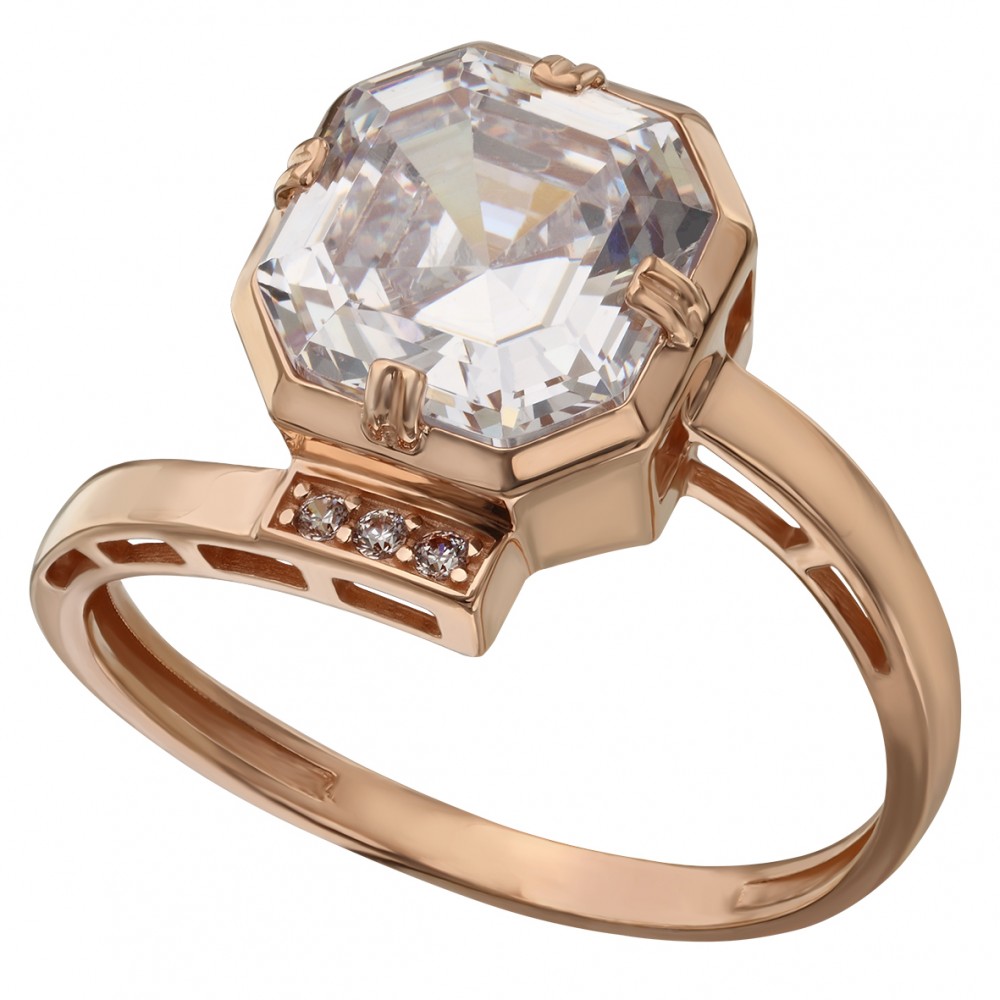 Золотое кольцо с фианитами. Артикул 380515  размер 18 - Фото 2