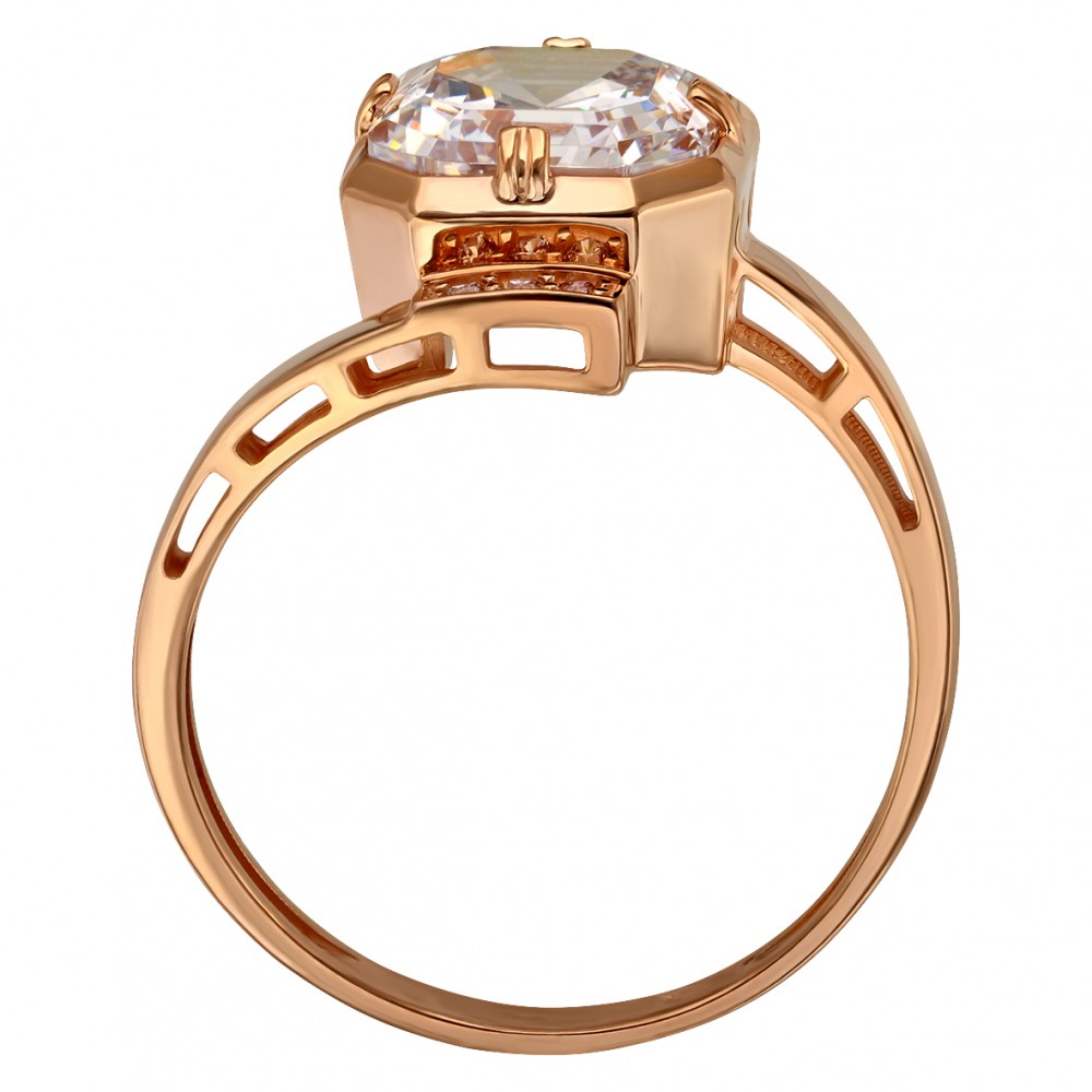 Золотое кольцо с фианитами. Артикул 380515  размер 18 - Фото 3
