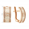 Gold earrings with cubic zirkonia and enamel. Article 420015Е  - Photo 3
