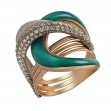 Золотое кольцо с фианитами и эмалью. Артикул 330072Е  размер 18.5 - Фото 5