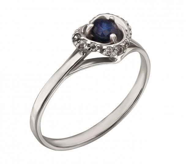 Золотое кольцо с голубым топазом, агатом и фианитами. Артикул 370659В - Фото  1