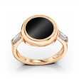 Gold ring with onyx and cubic zirconia. Article 369618  size 17 - Photo 2