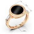 Gold ring with onyx and cubic zirconia. Article 369618  size 17 - Photo 3