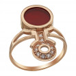 Золотое кольцо с агатом и фианитами. Артикул 369623  размер 17.5 - Фото 3
