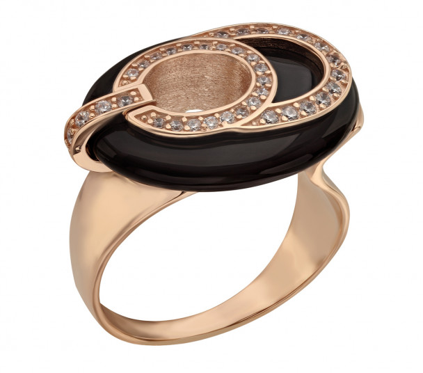 Золотое кольцо с фианитами. Артикул 380127 - Фото  1