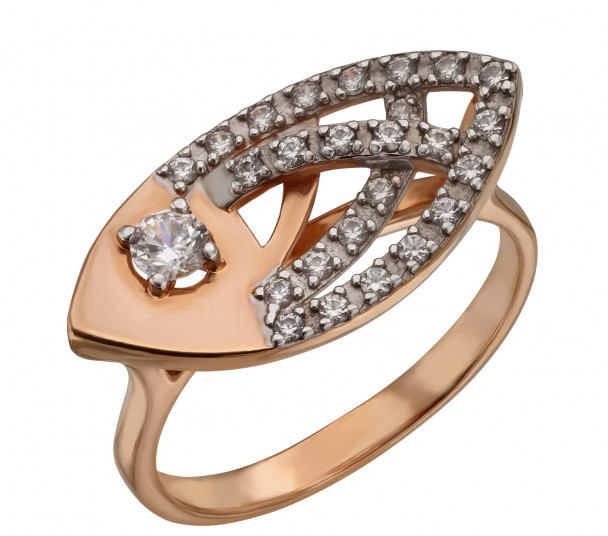 Золотое кольцо с фианитами. Артикул 380331 - Фото  1