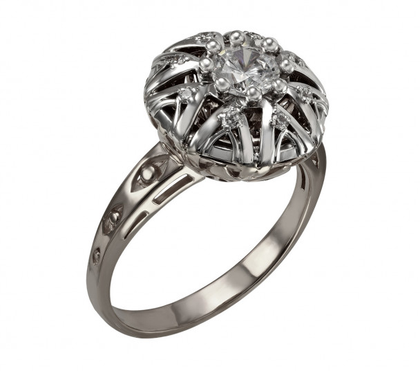 Серебряное кольцо с фианитом. Артикул 320354С - Фото  1