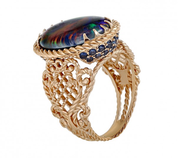 Золотые женские кольца с камнями - Фото  13