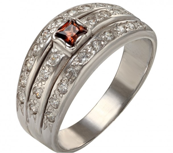 Серебряное кольцо с фианитами. Артикул 330148С  размер 18 - Фото 1