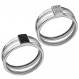 Двойное серебряное кольцо с фианитами. Артикул 380526С  размер 19 - Фото 2