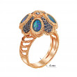 Gold ring with opals and nanocrystals. Article 3723736  size 18 - Photo 3