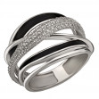 Серебряное кольцо с фианитами и эмалью. Артикул 330129А  размер 19 - Фото 3