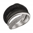 Серебряное кольцо с фианитами и эмалью. Артикул 380361А  размер 19 - Фото 2
