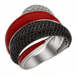 Серебряное кольцо с фианитами и эмалью. Артикул 380361А  размер 17.5 - Фото 3