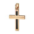 Золотий натільний хрест з каучуком. Артикул 940022  - Фото 2