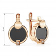 Gold earrings in red gold with cubic zirconias and onyx / pearl / turquoise. Article 449707  - Photo 5