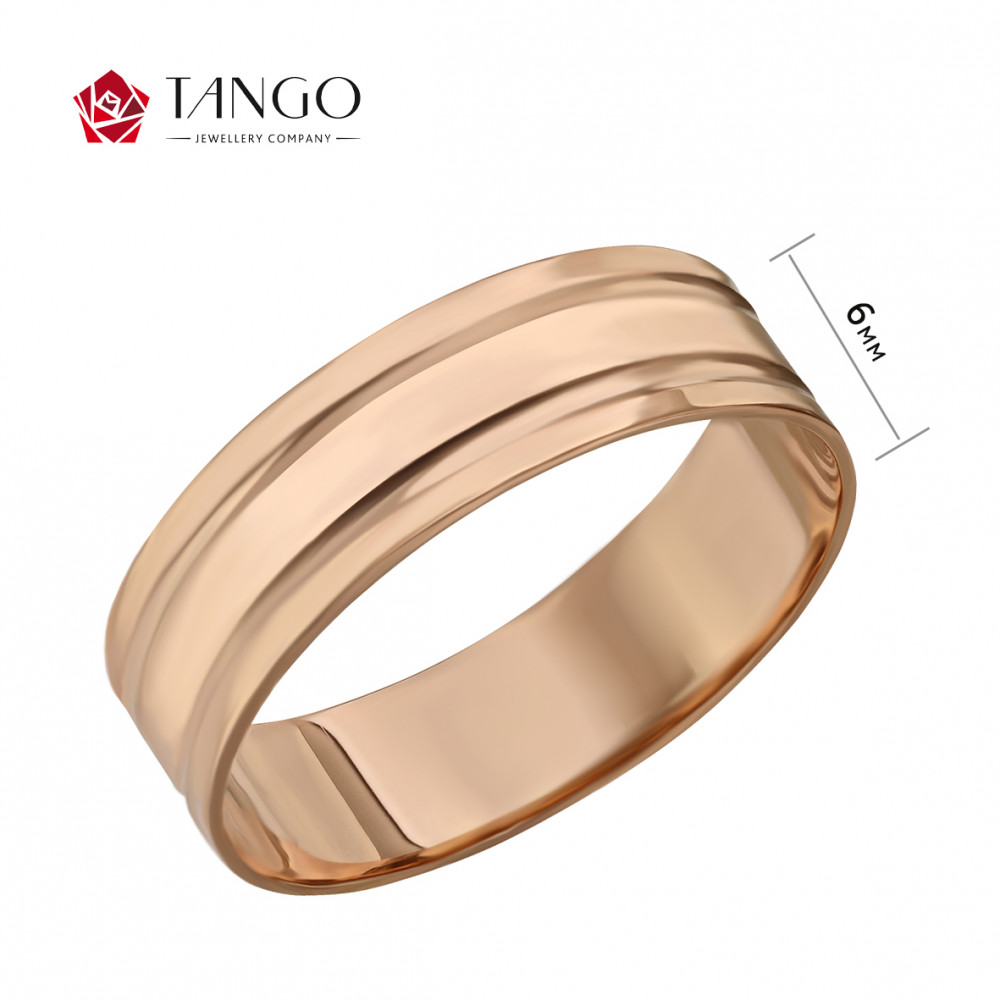 Обручальное кольцо в красном золоте. Артикул 340066  размер 17 - Фото 2