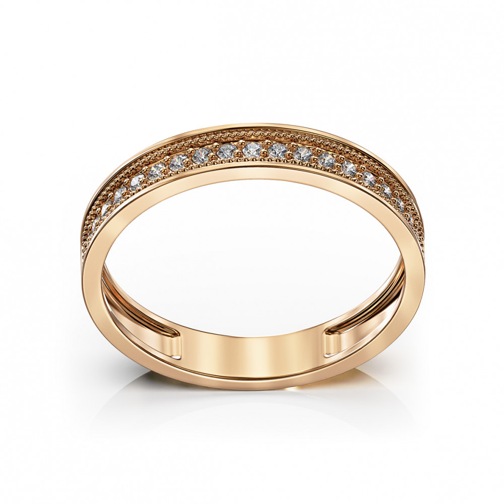 Золотое кольцо с фианитами. Артикул 380536  размер 19.5 - Фото 2