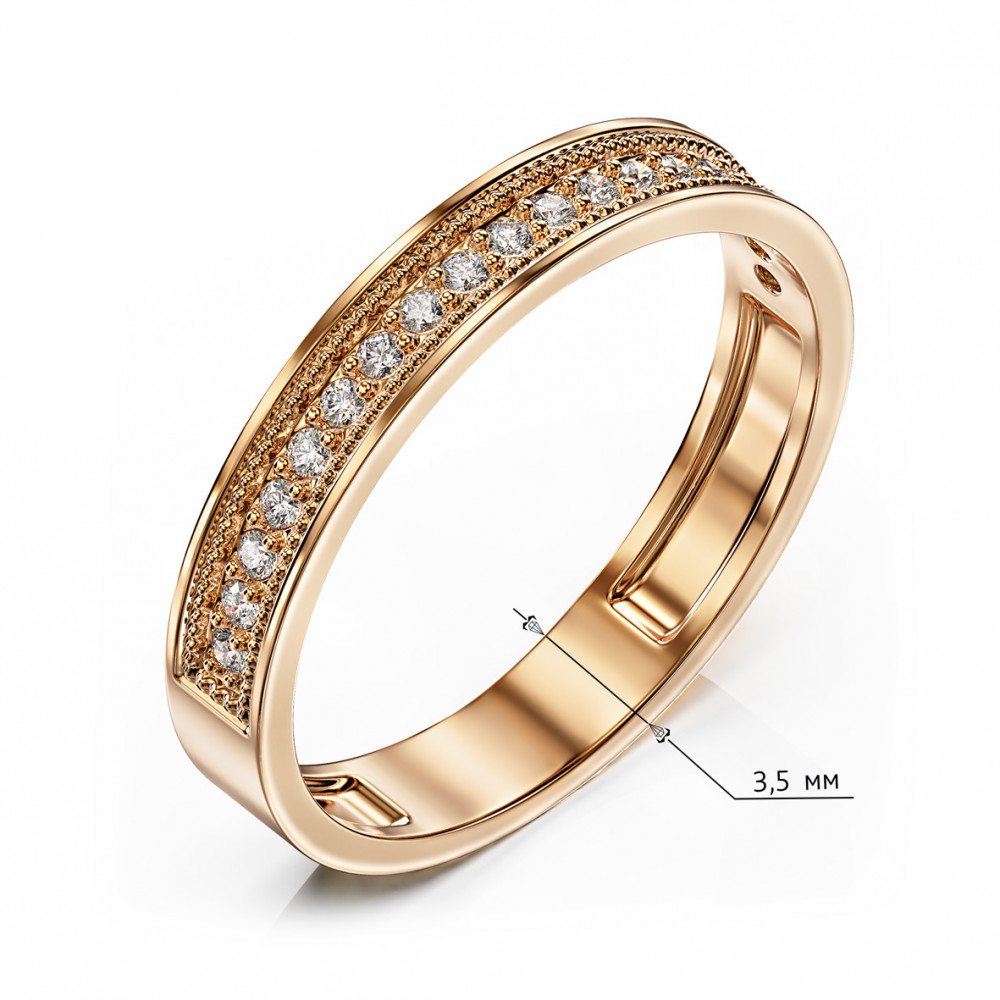 Золотое кольцо с фианитами. Артикул 380536  размер 19.5 - Фото 3