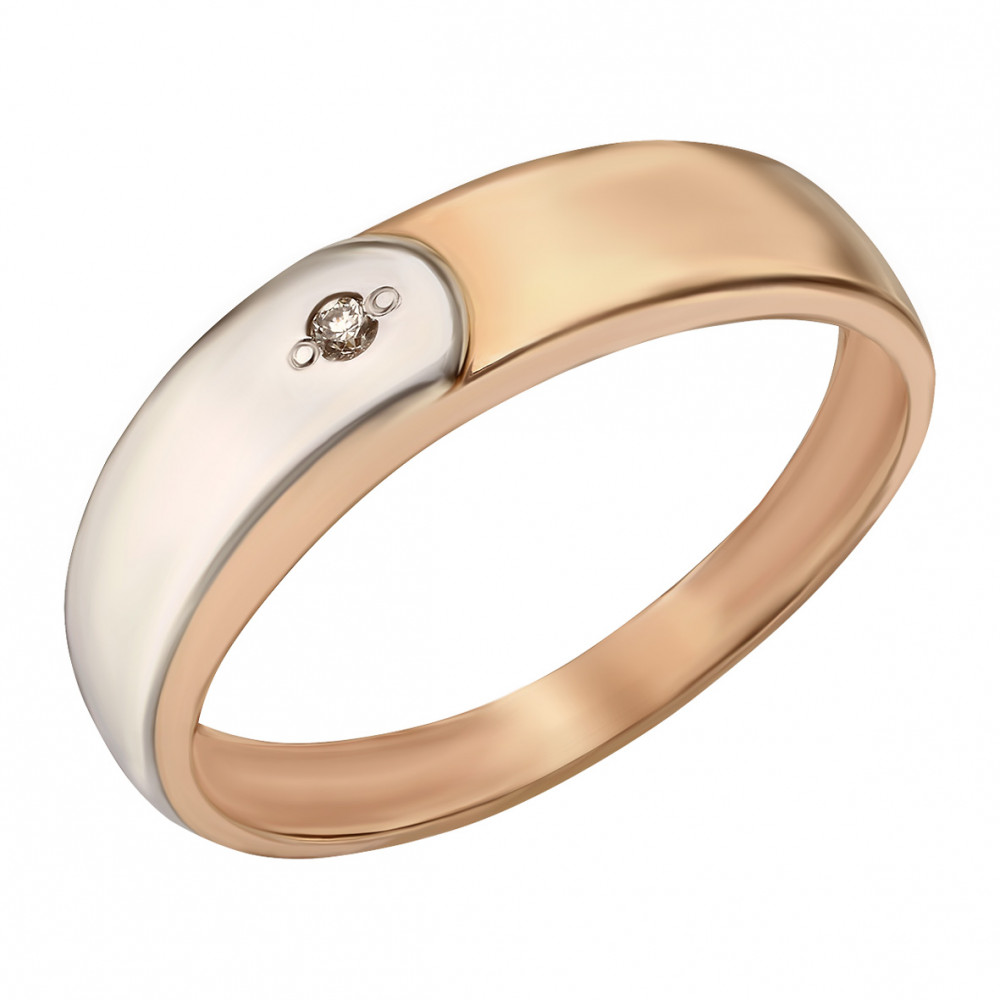 Золотое кольцо c бриллиантом. Артикул 750025  размер 18 - Фото 2
