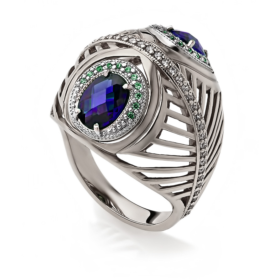 Серебряное кольцо с фианитами. Артикул 330703С  размер 19.5 - Фото 2