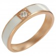 Золотое кольцо с фианитом и эмалью. Артикул 380183Е  размер 17.5 - Фото 2
