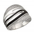 Серебряное кольцо с фианитами и эмалью. Артикул 380363А  размер 17 - Фото 2