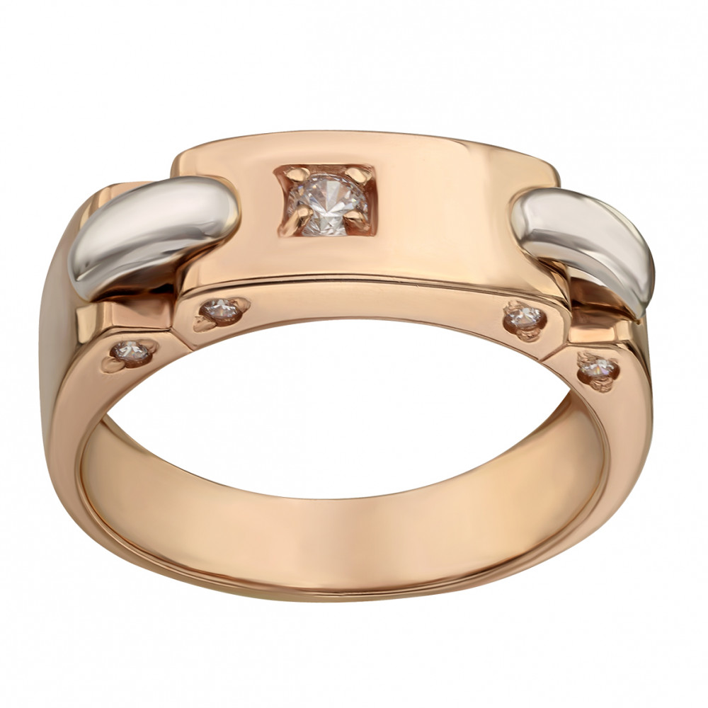 Золотое кольцо с фианитами. Артикул 330885  размер 19.5 - Фото 2