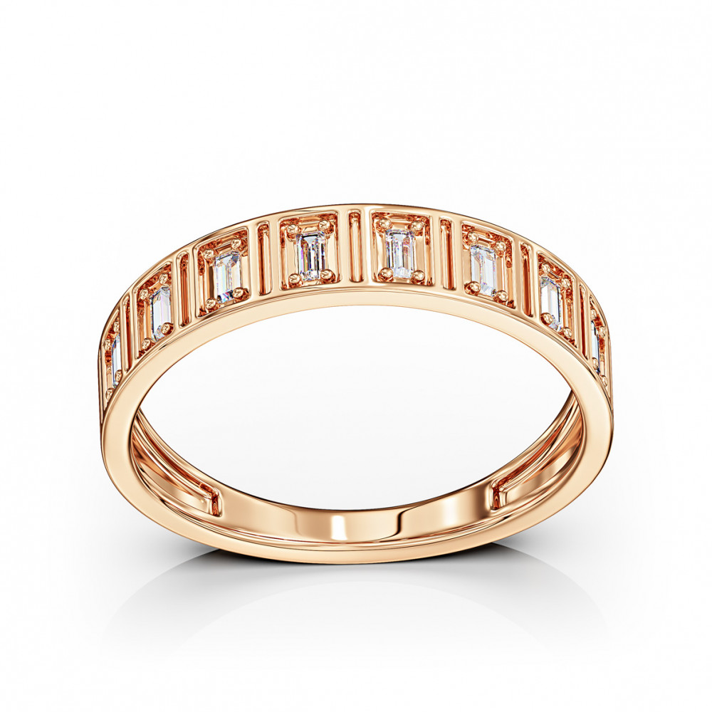 Золота каблучка з фіанітами. Артикул 380573  розмір 17.5 - Фото 2