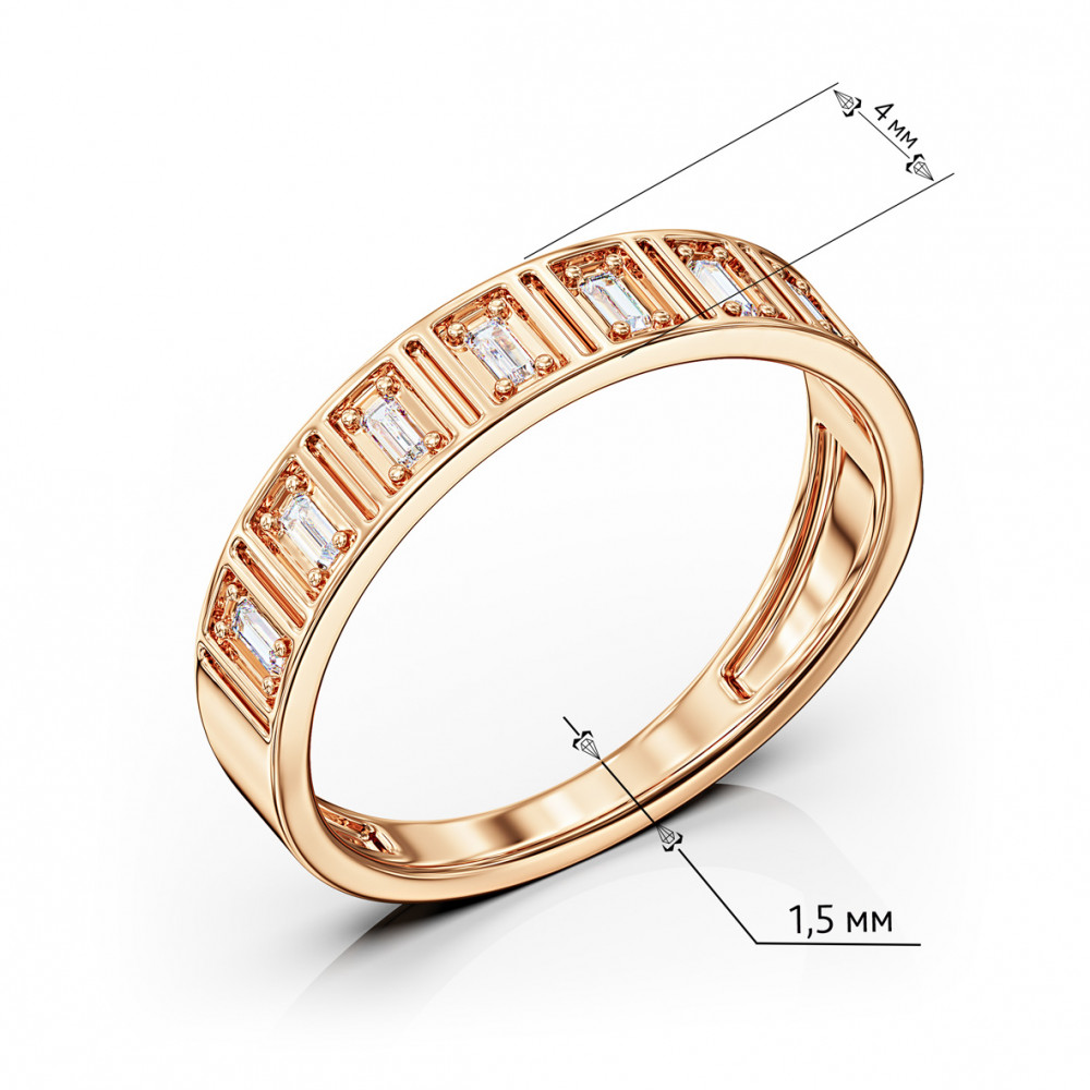 Золота каблучка з фіанітами. Артикул 380573  розмір 17.5 - Фото 3