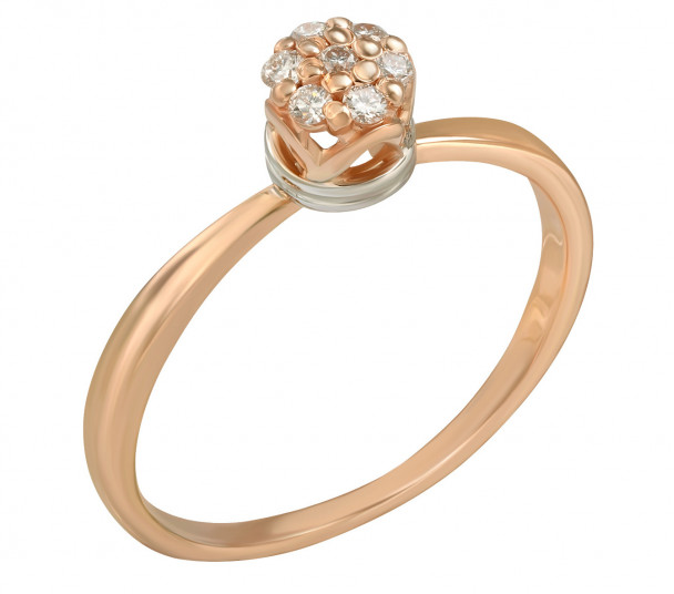 Золотое кольцо с бриллиантами и изумрудом. Артикул 752646 - Фото  1
